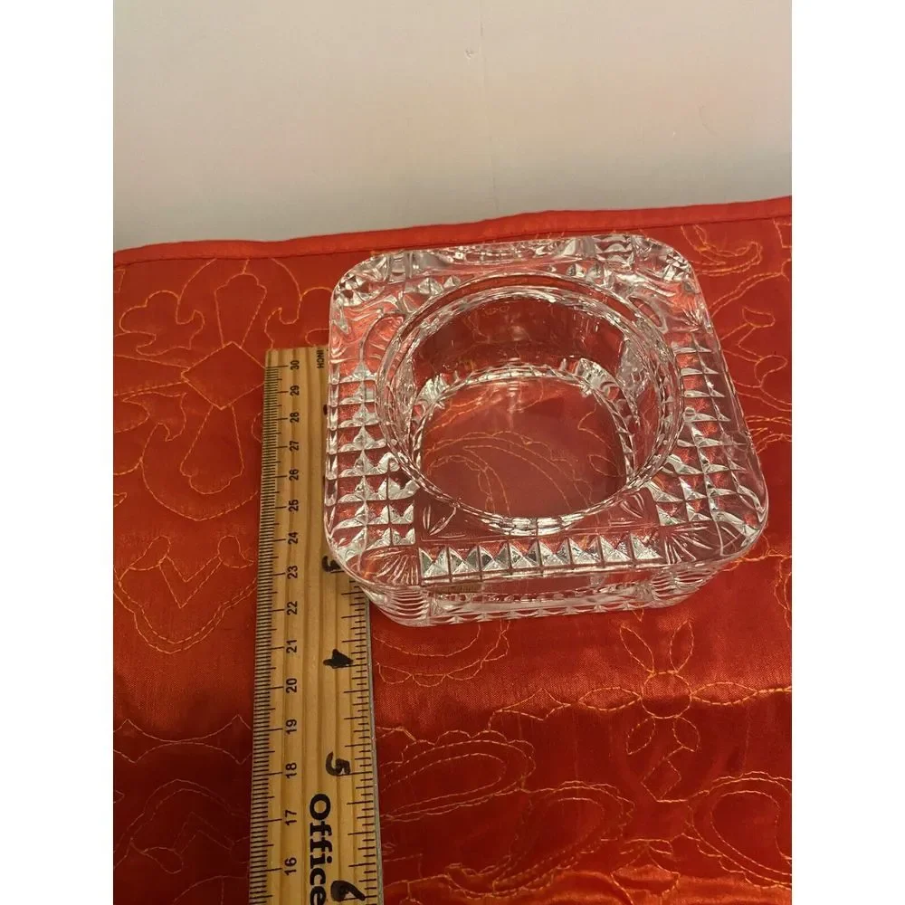 Diamond Cut French Lead Crystal Candle Holder, Pillar Or Tea Lite Made In France